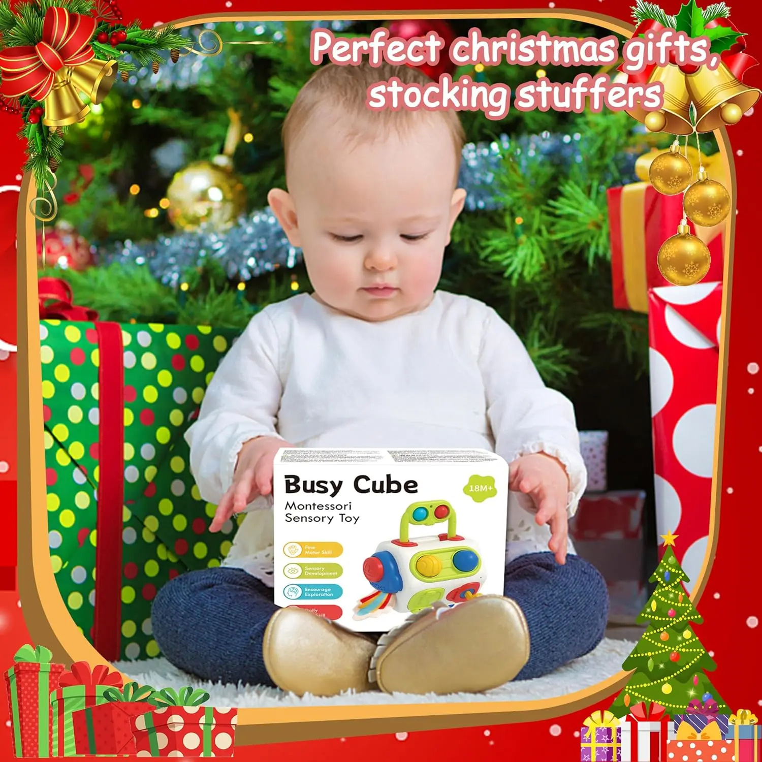 9 In 1 Busy Cube Baby & Toddler Toys Montessori Sensory Toys For Toddlers 1 2 3 Year Old Fidget Busy Board Learning Toys - Image 5