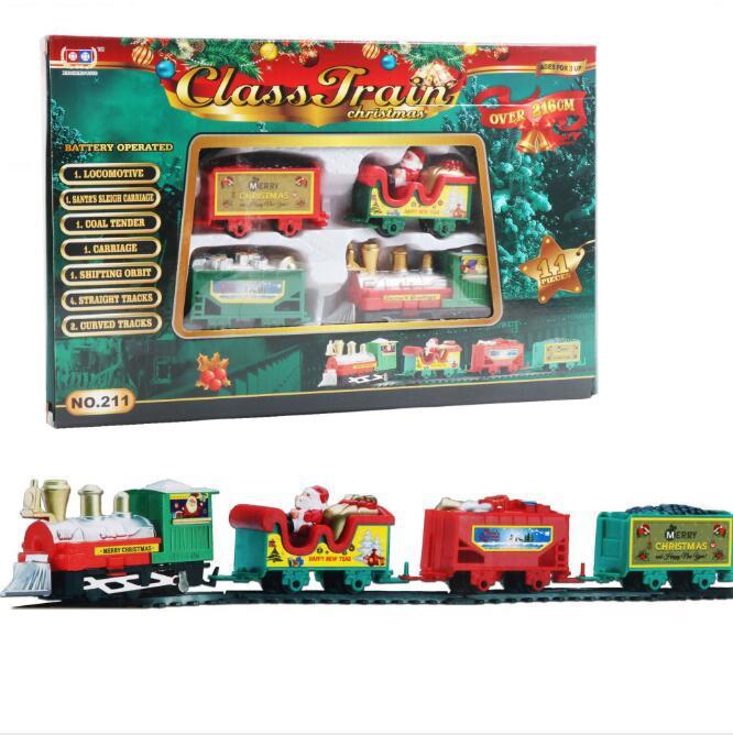 Christmas Electric Rail Car Train Toy Children's Electric Toy Railway Train Set - Image 9