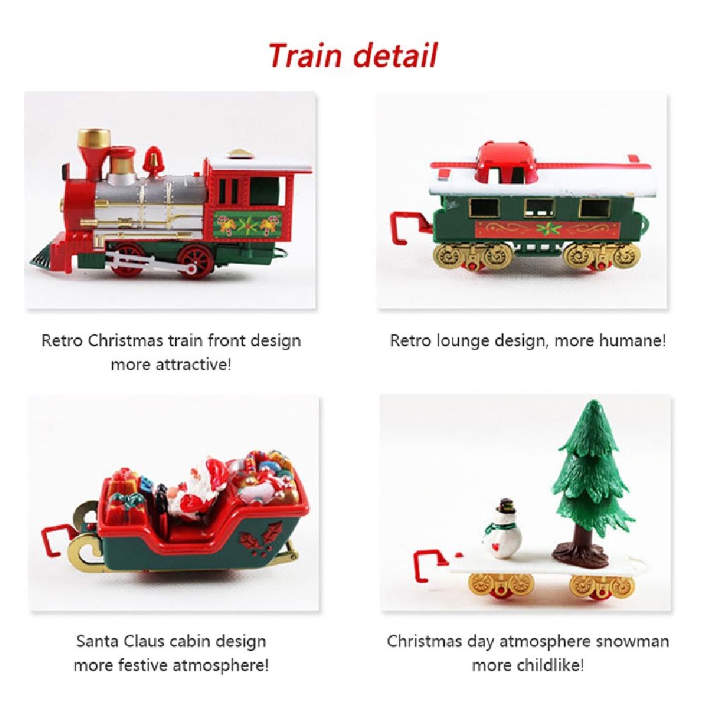 Christmas Electric Rail Car Train Toy Children's Electric Toy Railway Train Set - Image 3