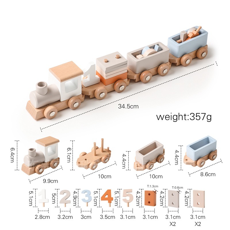 Wooden Children's Birthday Train Toy - Image 2