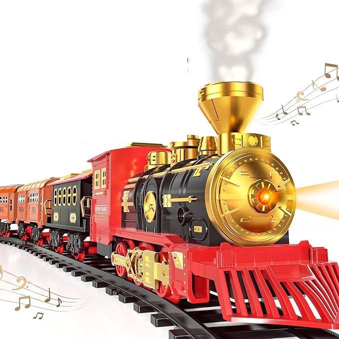 Simulation Electric Train Track Toy Retro Christmas Steam Train - Image 3