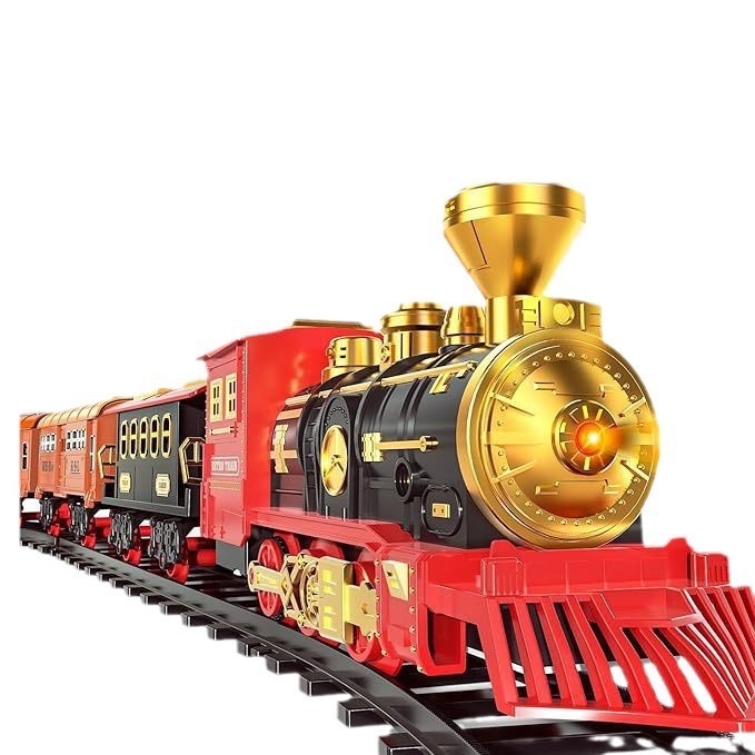 Simulation Electric Train Track Toy Retro Christmas Steam Train - Image 4